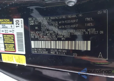 2016 Toyota Sienna Xle Premium 8 Passenger from USA, damaged, VIN 5TDYK3DC8GS741359